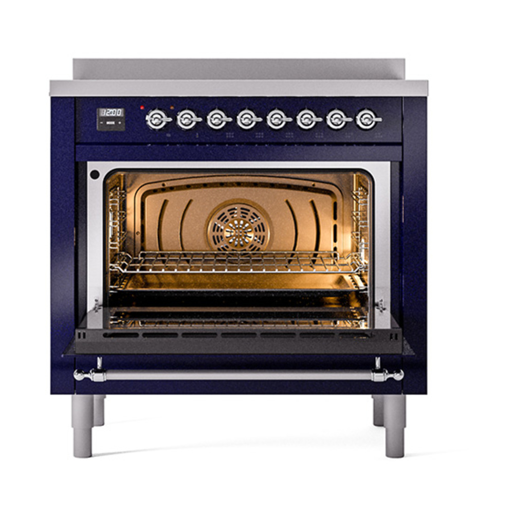 ILVE_UNI366NMPMBC_Nostalgie_II_36"_Induction_Range_oven_door_opened