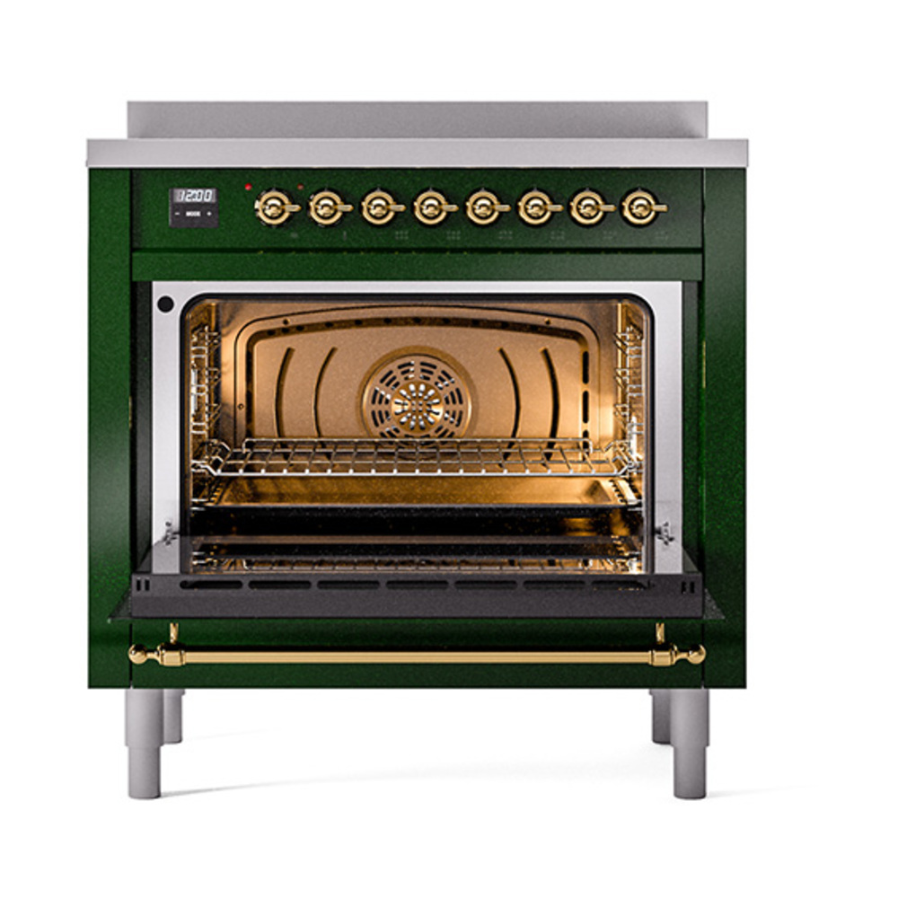 ILVE_UNI366QNMPEGG_Nostalgie_II_36"_Induction_Range_oven_door_opened