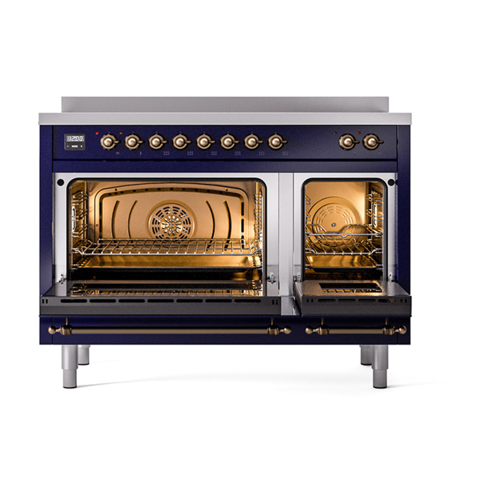 ILVE_UNI486NMPMBB_Nostalgie_II_48"_Induction_Range_oven_door_opened