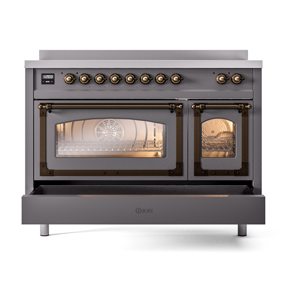 ILVE_UNI486NMPMGB_Nostalgie_II_48"_Induction_Range_drawer_opened