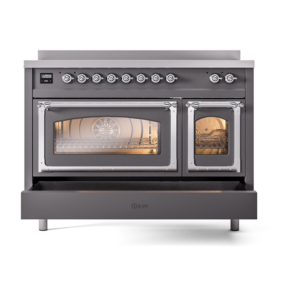 ILVE_UNI486NMPMGC_Nostalgie_II_48"_Induction_Range_drawer_opened