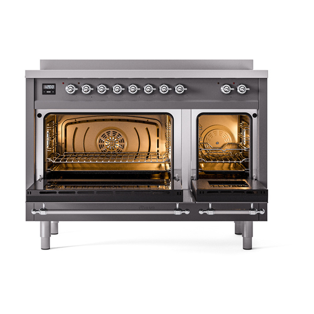 ILVE_UNI486NMPMGC_Nostalgie_II_48"_Induction_Range_oven_door_opened