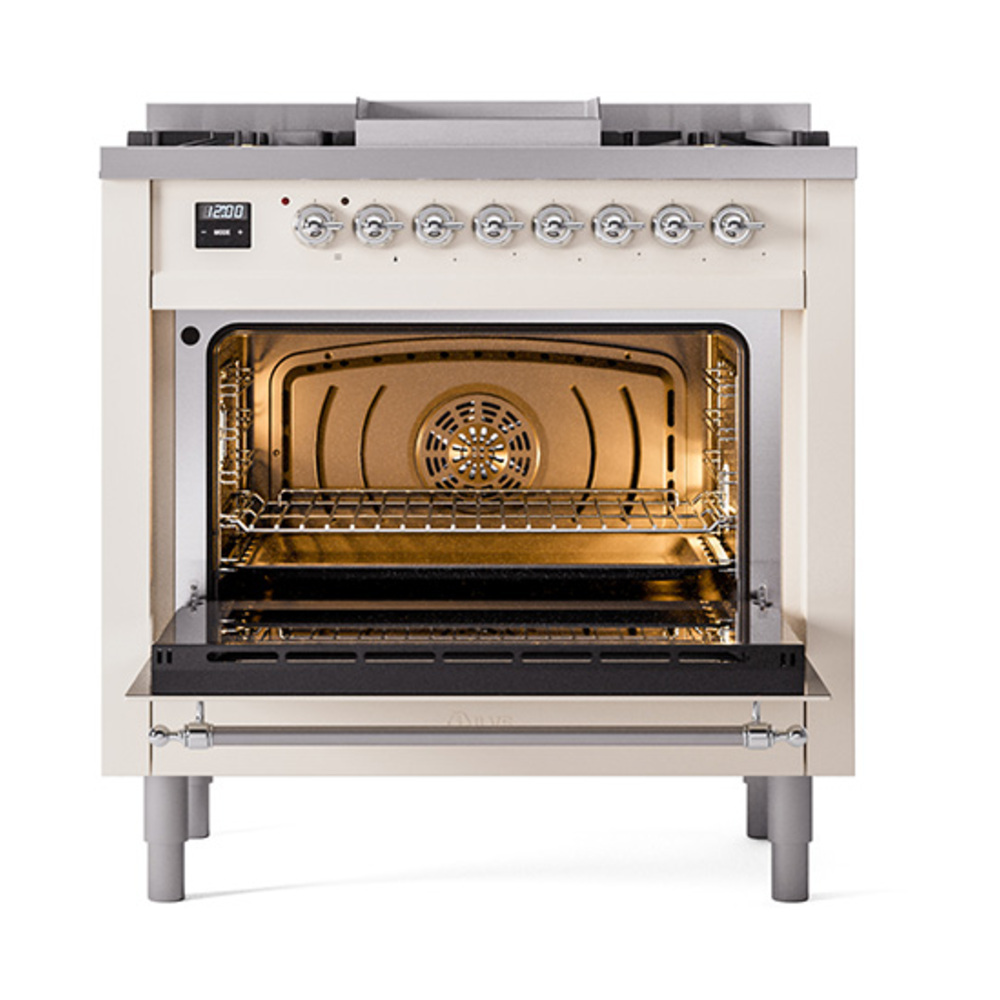 ILVE_UP36FQNMPAWC_Nostalgie_II_oven_door_opened
