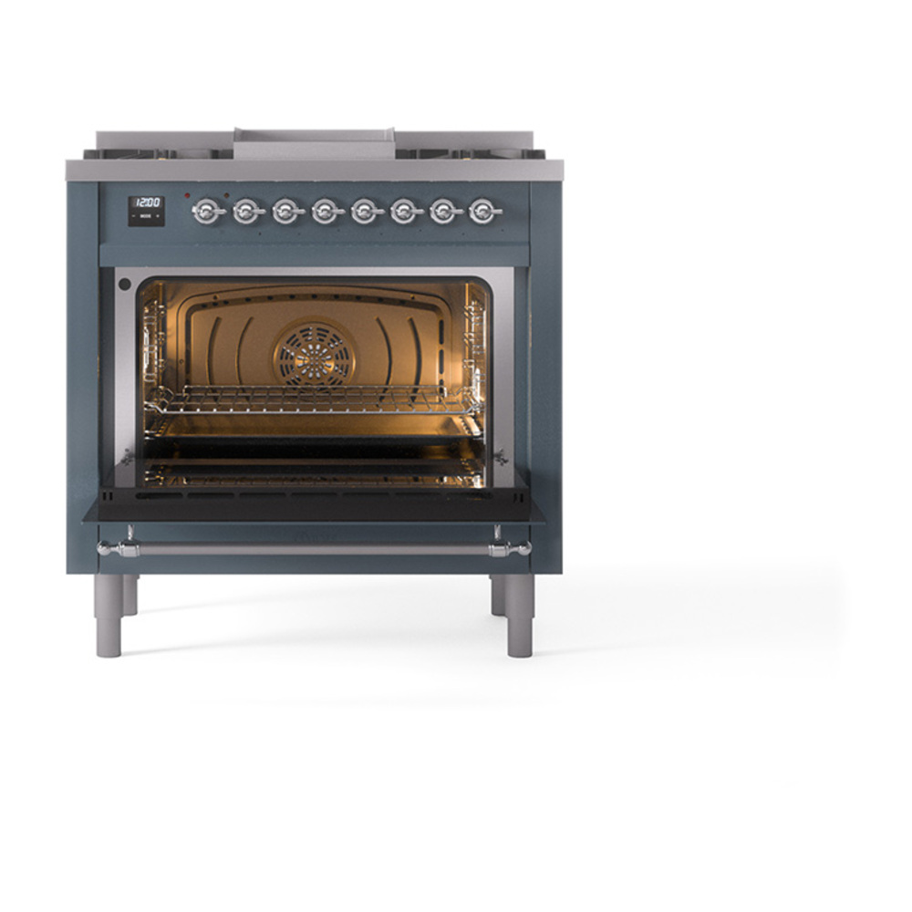 ILVE_UP36FQNMPBGCLP_Nostalgie_II_oven_door_opened