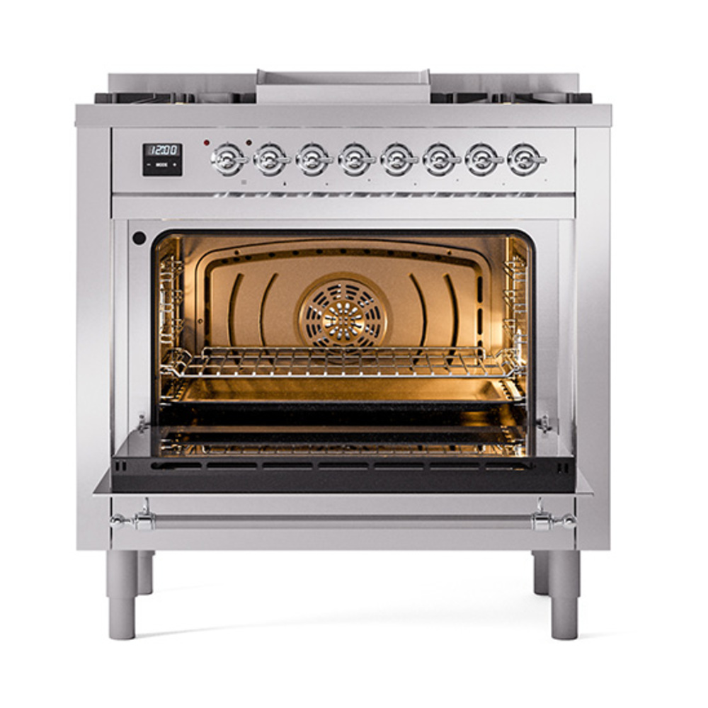 ILVE_UP36FQNMPSSC_Nostalgie_II_oven_door_opened