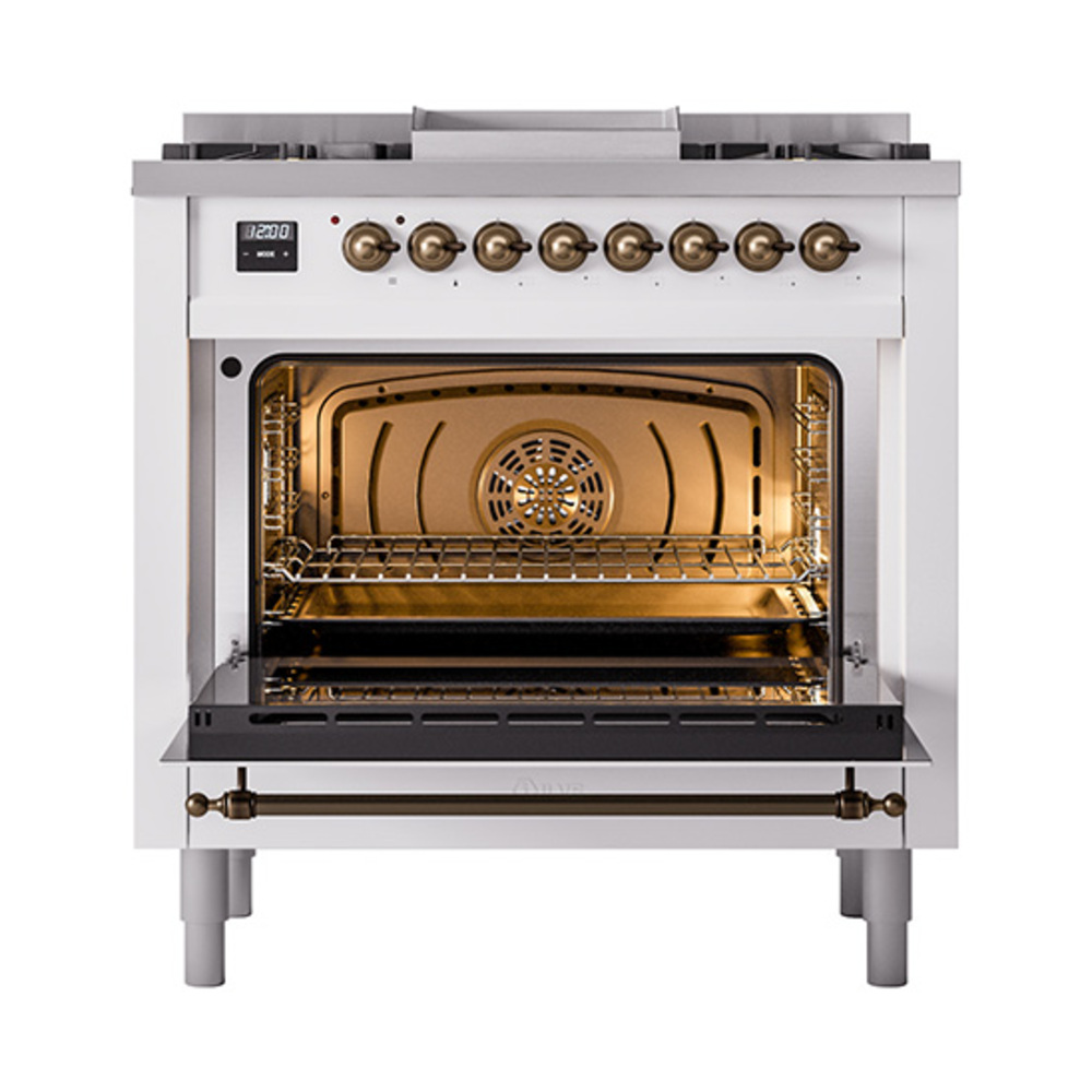 ILVE_UP36FQNMPWHBLP_Nostalgie_II_oven_door_opened