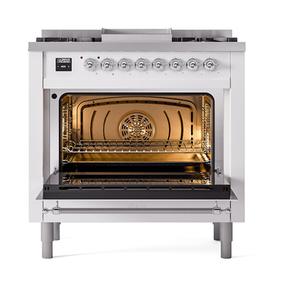ILVE_UP36FQNMPWHCLP_Nostalgie_II_oven_door_opened