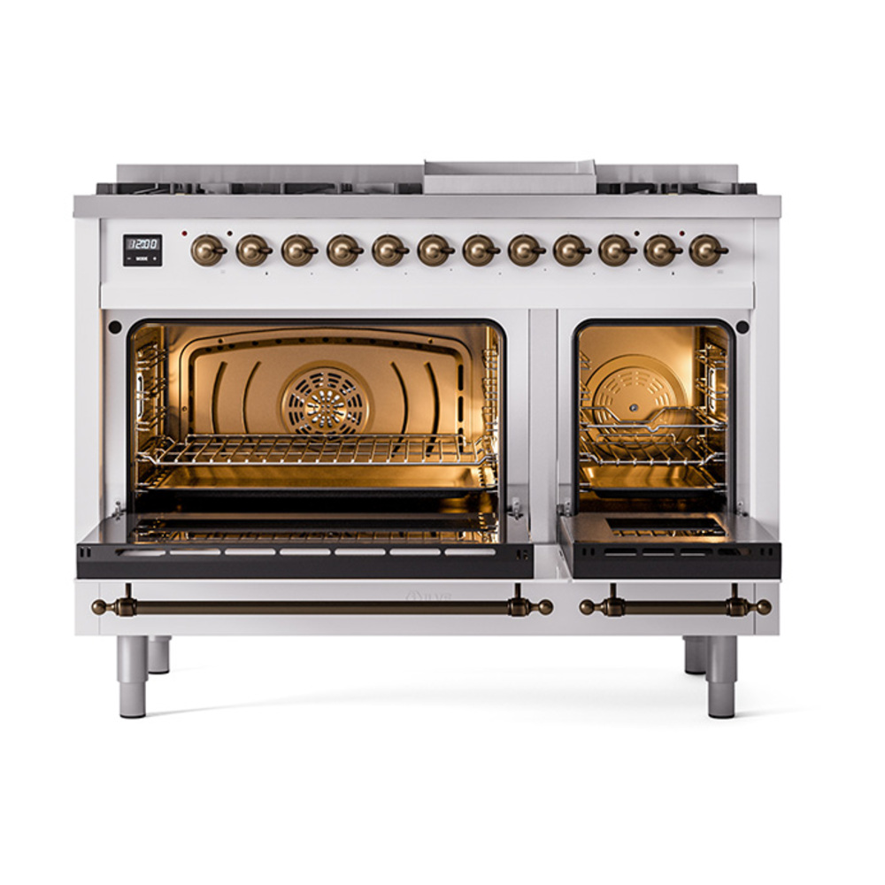 ILVE_UP48FNMPRABLP_Nostalgie_II_48"_Dual_Fuel_Range_oven_door_opened