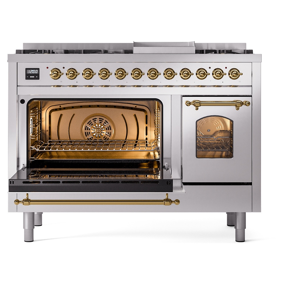 ILVE_UP48FNMPSSG_Nostalgie_II_48"_Dual_Fuel_Range_main_oven_door_opened