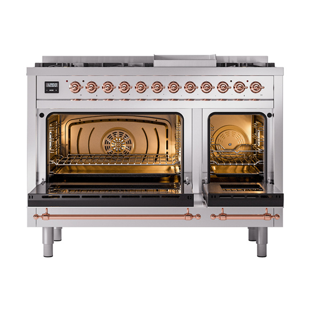ILVE_UP48FQNMPSSPLP_Nostalgie_II_48"_Dual_Fuel_Range_oven_door_opened