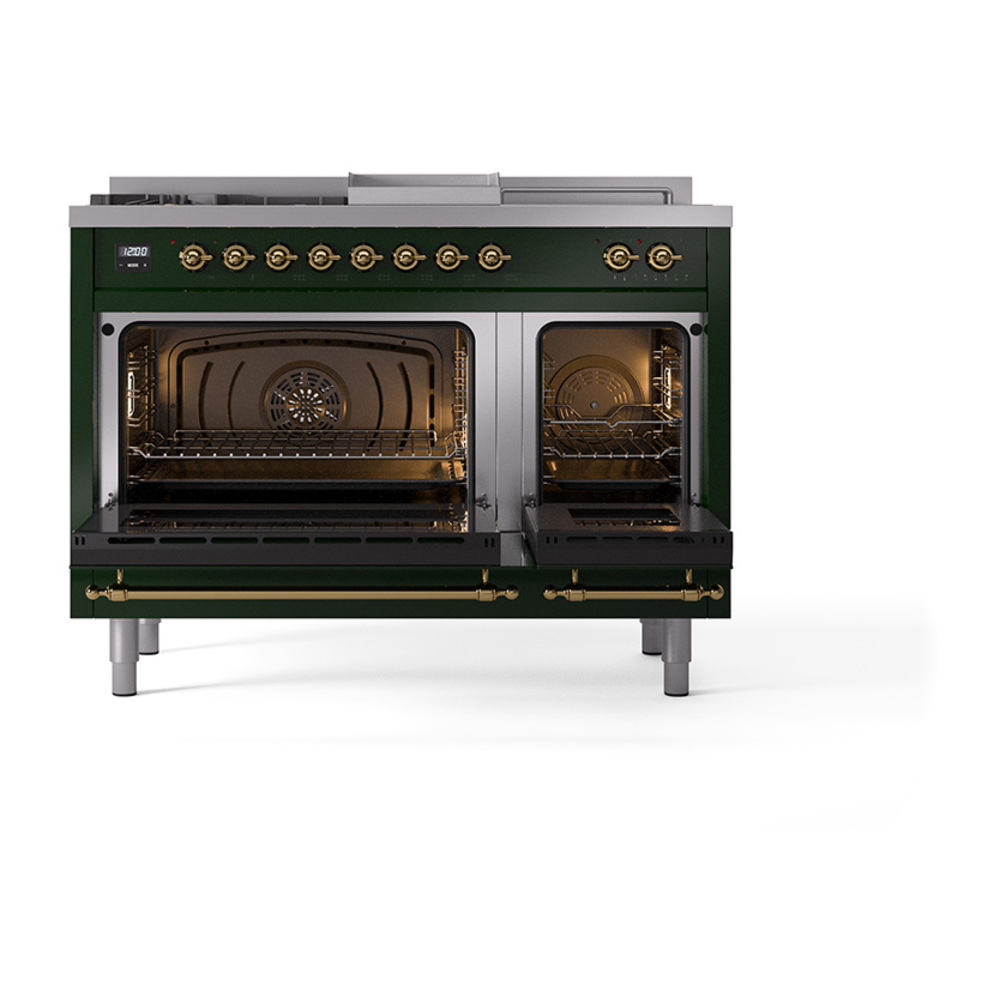 ILVE_UP48FSQNMPEGG_Nostalgie_II_48"_Dual_Fuel_Range_oven_door_opened