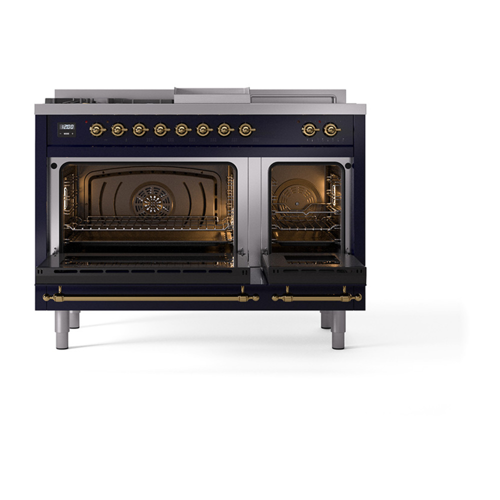 ILVE_UP48FSQNMPMBG_Nostalgie_II_48"_Dual_Fuel_Range_oven_door_opened