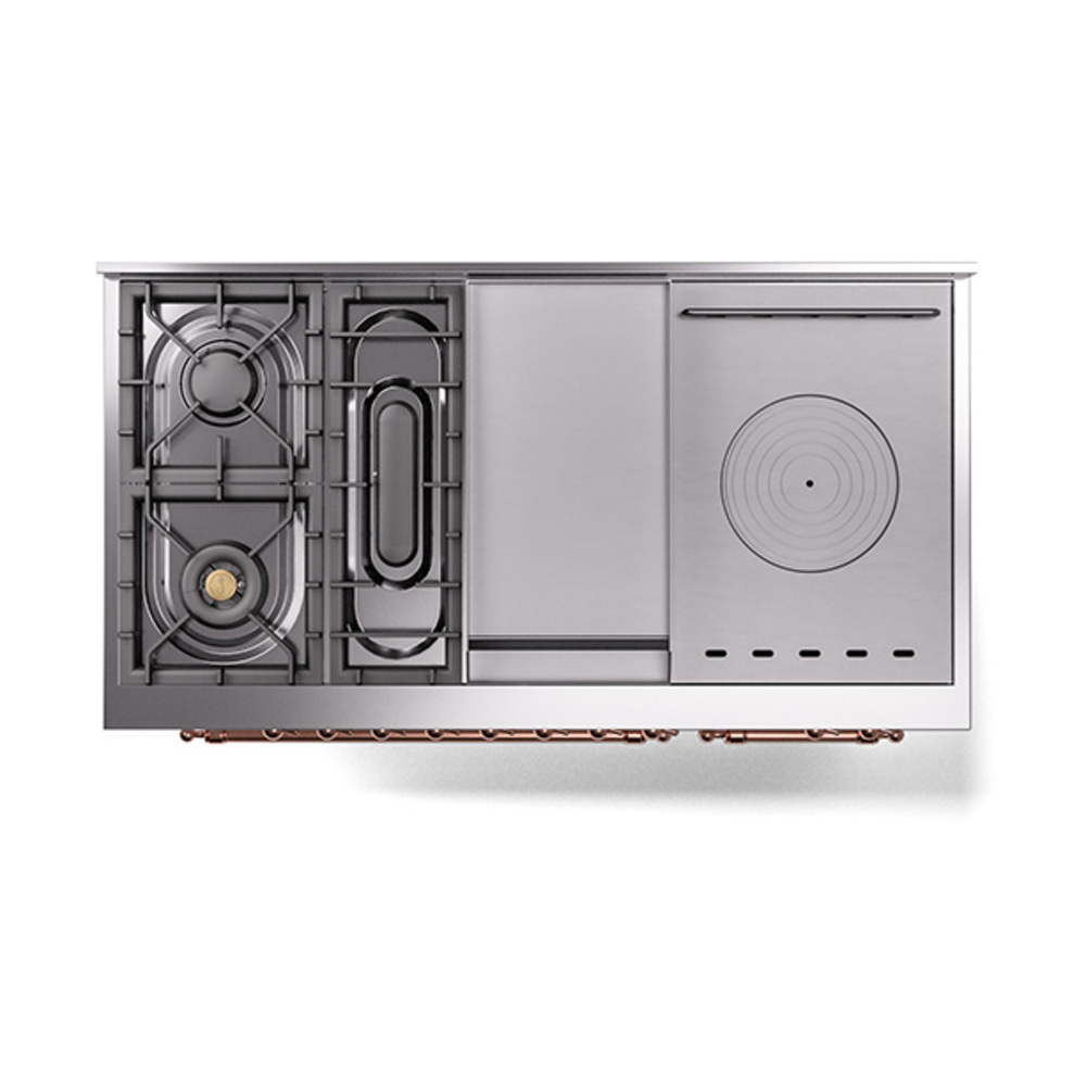 ILVE_UP48FSQNMPWHP_Nostalgie_II_48"_Dual_Fuel_Range_top_view