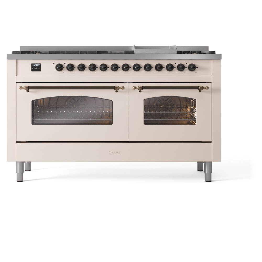 ILVE UP60FNMPAWBLP Nostalgie II 60" Dual Fuel Range, front view