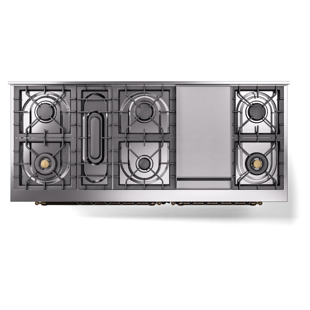ILVE UP60FNMPAWBLP Nostalgie II 60" Dual Fuel Range, top view