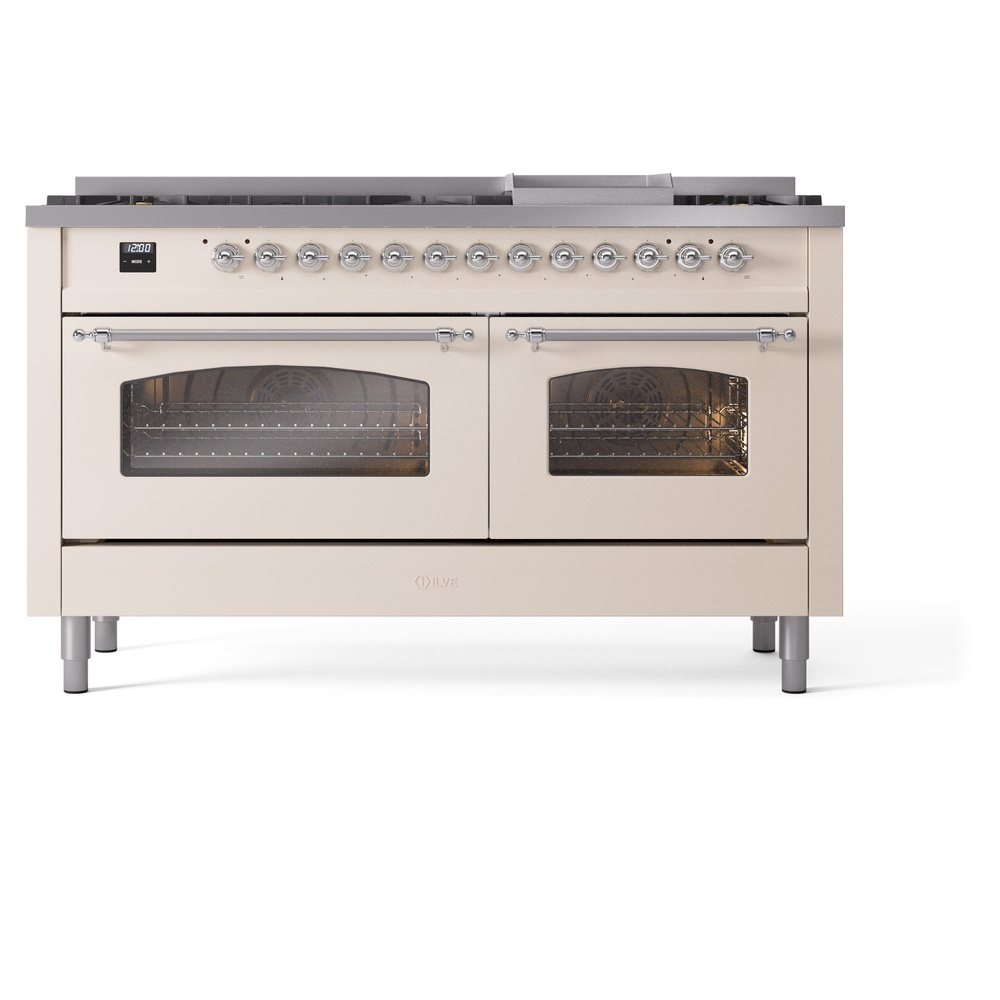 ILVE UP60FNMPAWCLP Nostalgie II 60" Dual Fuel Range, front view