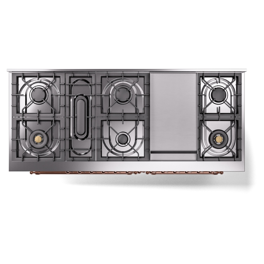 ILVE UP60FNMPAWGLP Nostalgie II 60" Dual Fuel Range, top view
