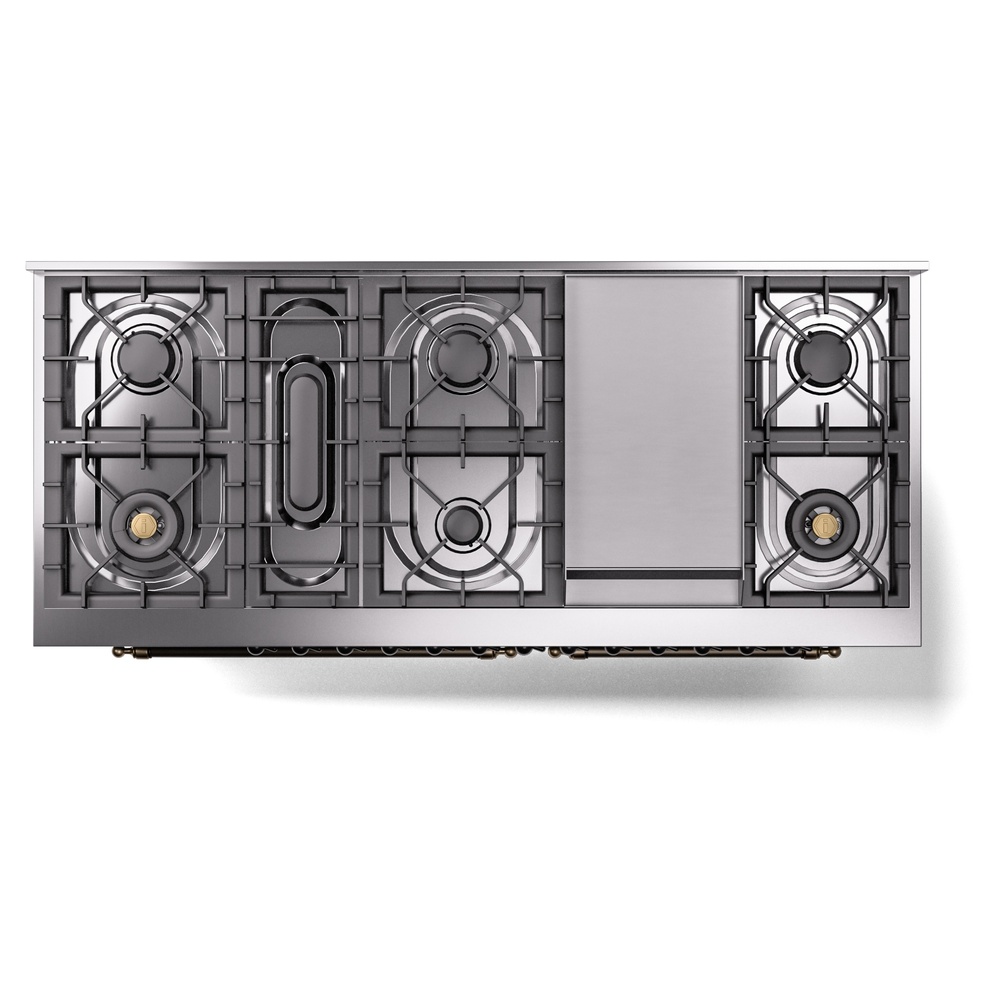 ILVE UP60FNMPBGBLP Nostalgie II 60" Dual Fuel Range, top view