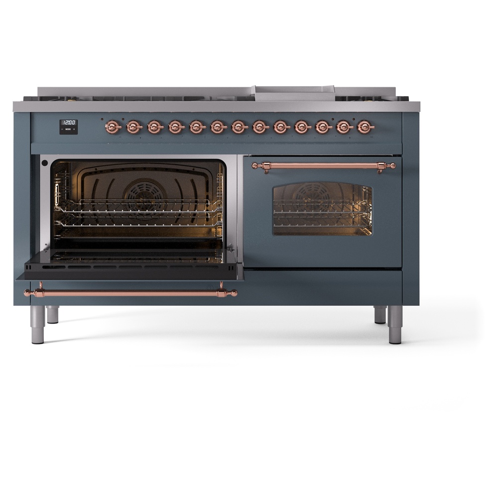 ILVE UP60FNMPBGPLP Nostalgie II 60" Dual Fuel Range, main oven door opened