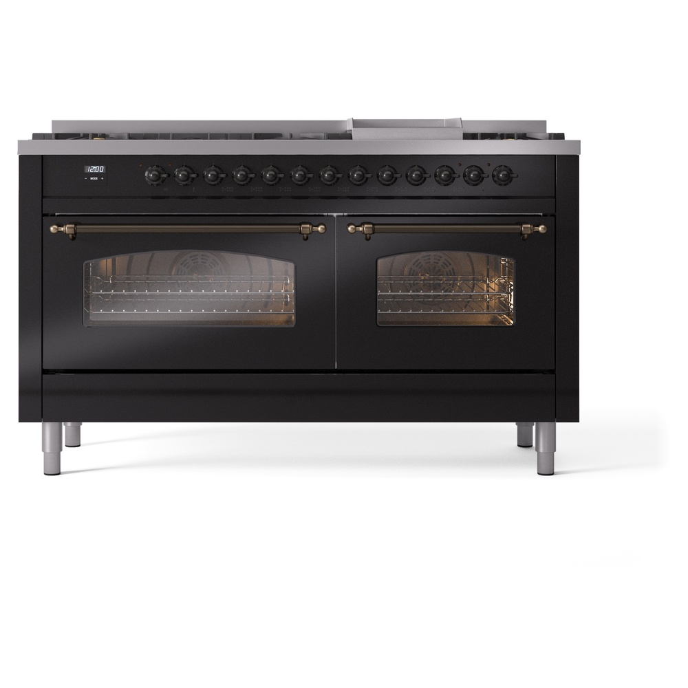 ILVE UP60FNMPBKB Nostalgie II 60" Dual Fuel Range, front view