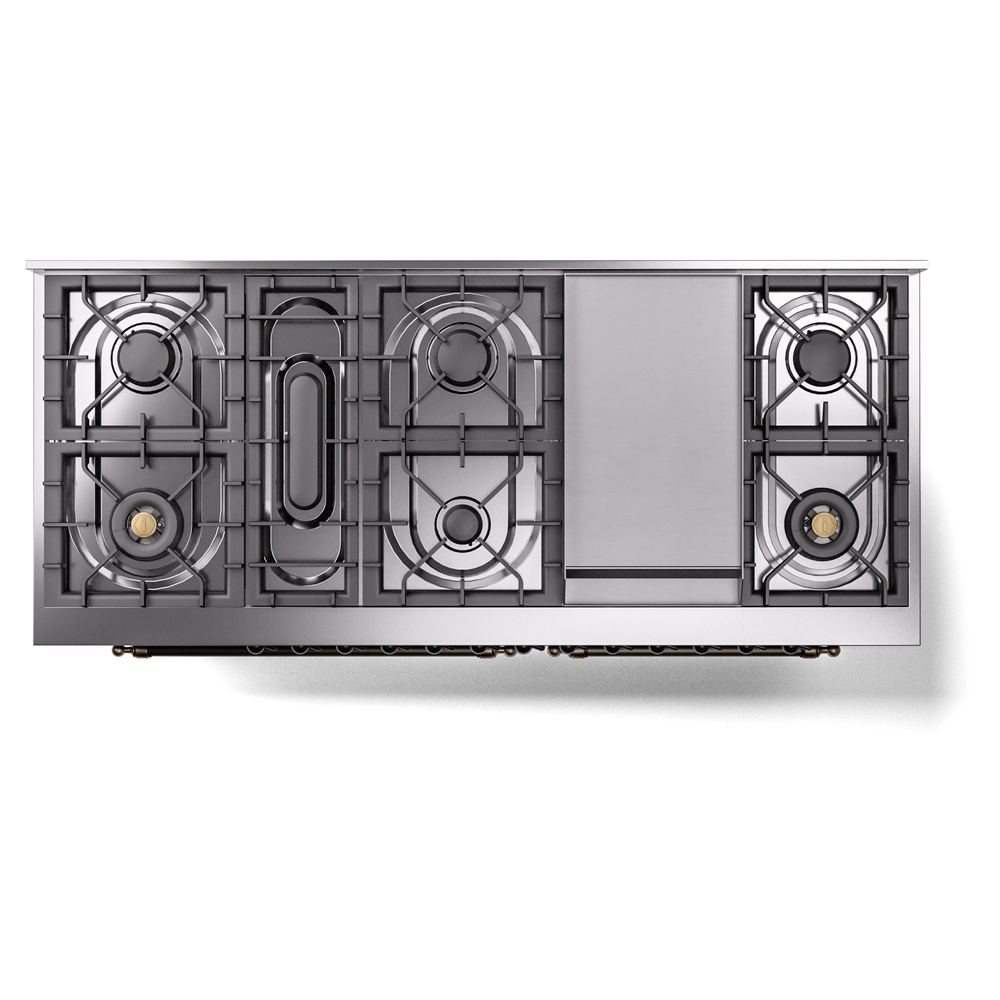 ILVE UP60FNMPBUBLP Nostalgie II 60" Dual Fuel Range, top view