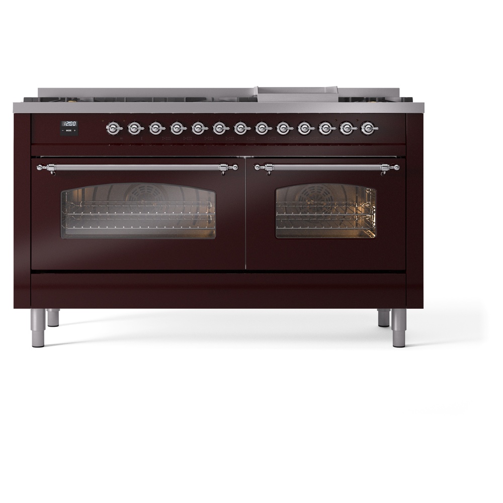 ILVE UP60FNMPBUCLP Nostalgie II 60" Dual Fuel Range, front view
