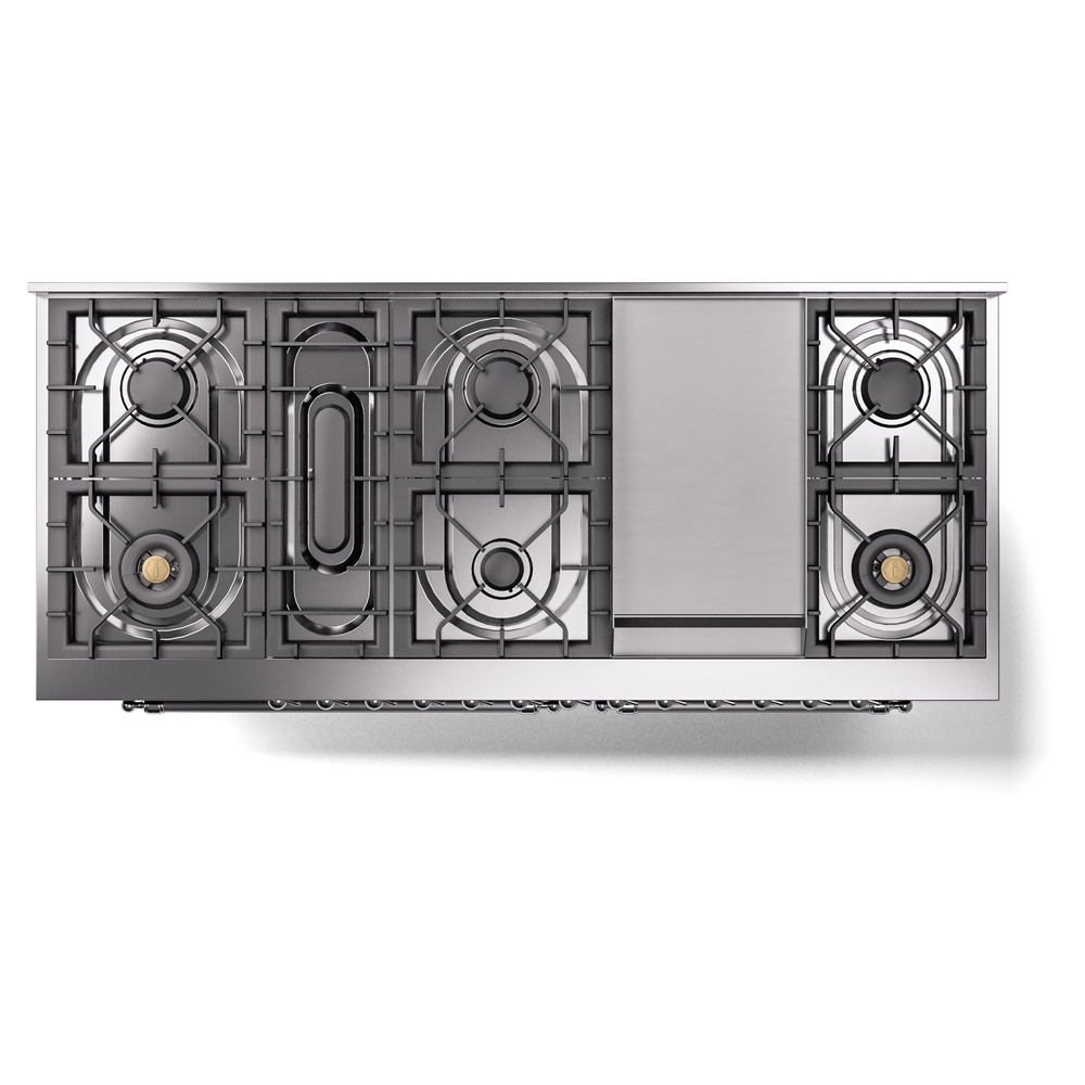ILVE UP60FNMPBUCLP Nostalgie II 60" Dual Fuel Range, top view