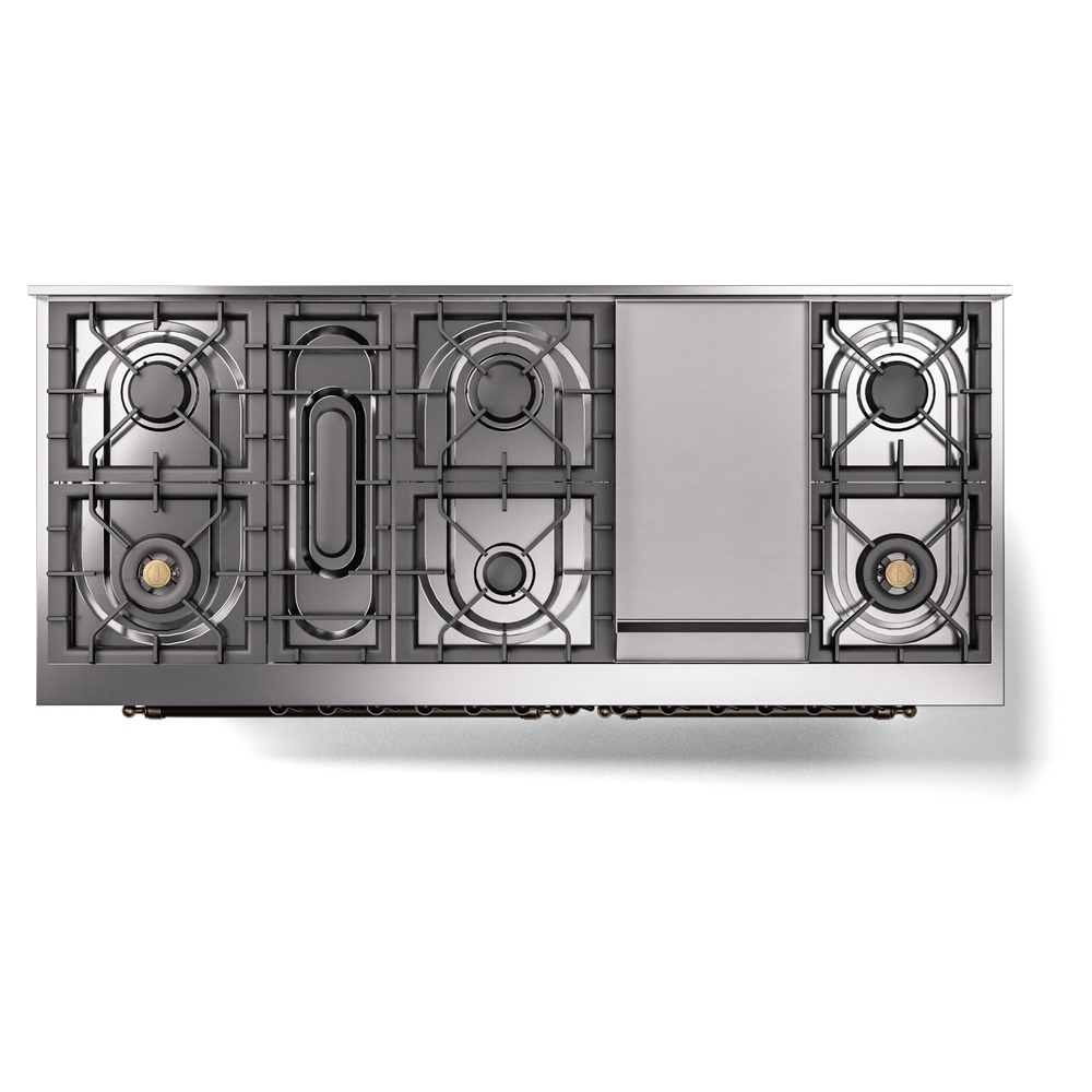 ILVE UP60FNMPEGB Nostalgie II 60" Dual Fuel Range, top view