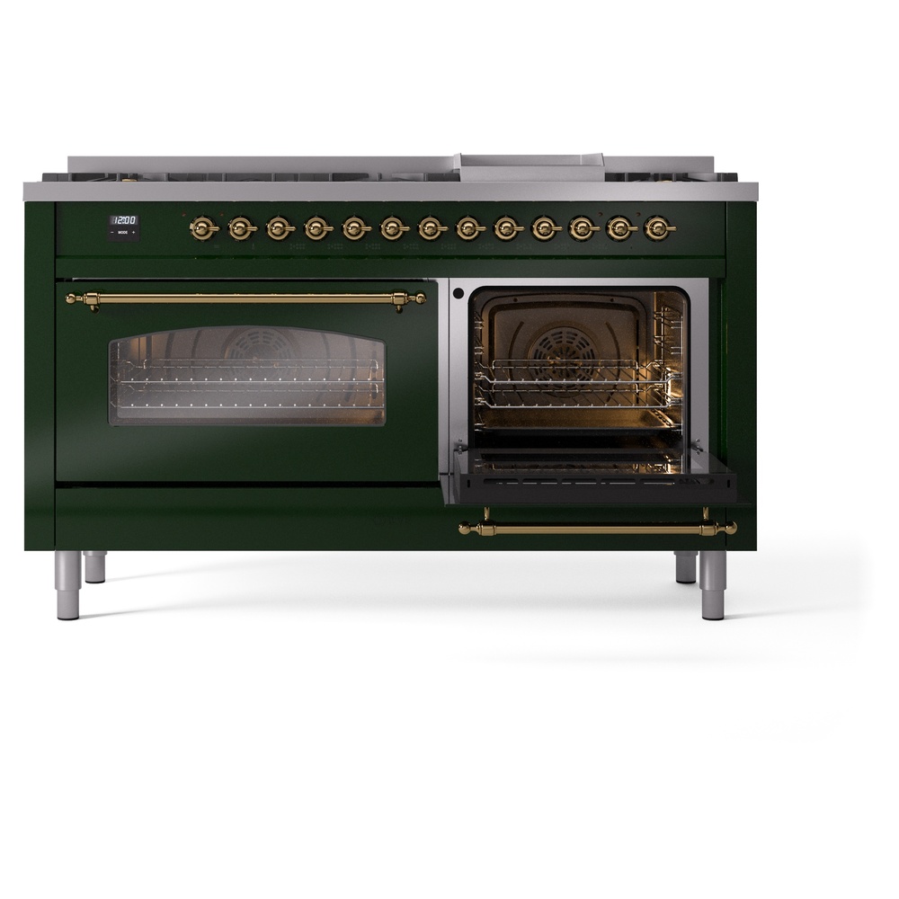 ILVE UP60FNMPEGG Nostalgie II 60" Dual Fuel Range, side oven door opened