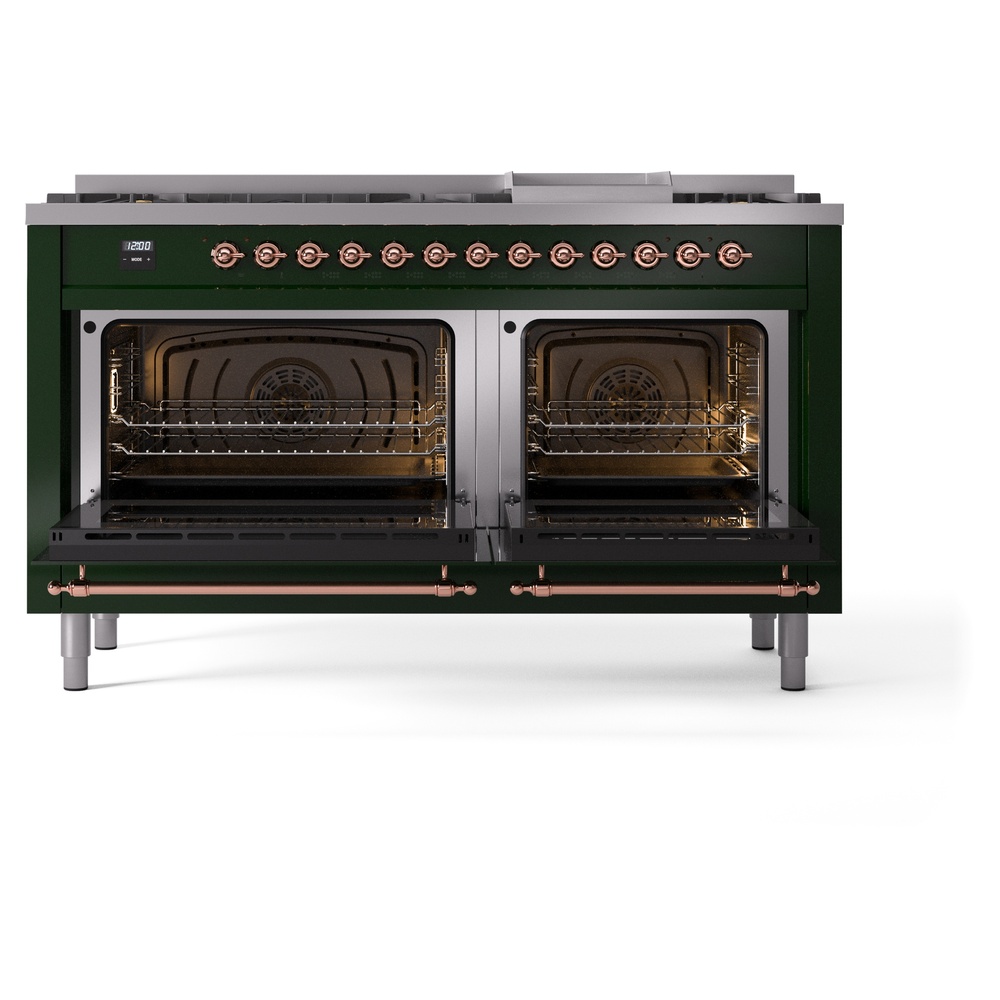 ILVE UP60FNMPEGPLP Nostalgie II 60" Dual Fuel Range, oven doors opened