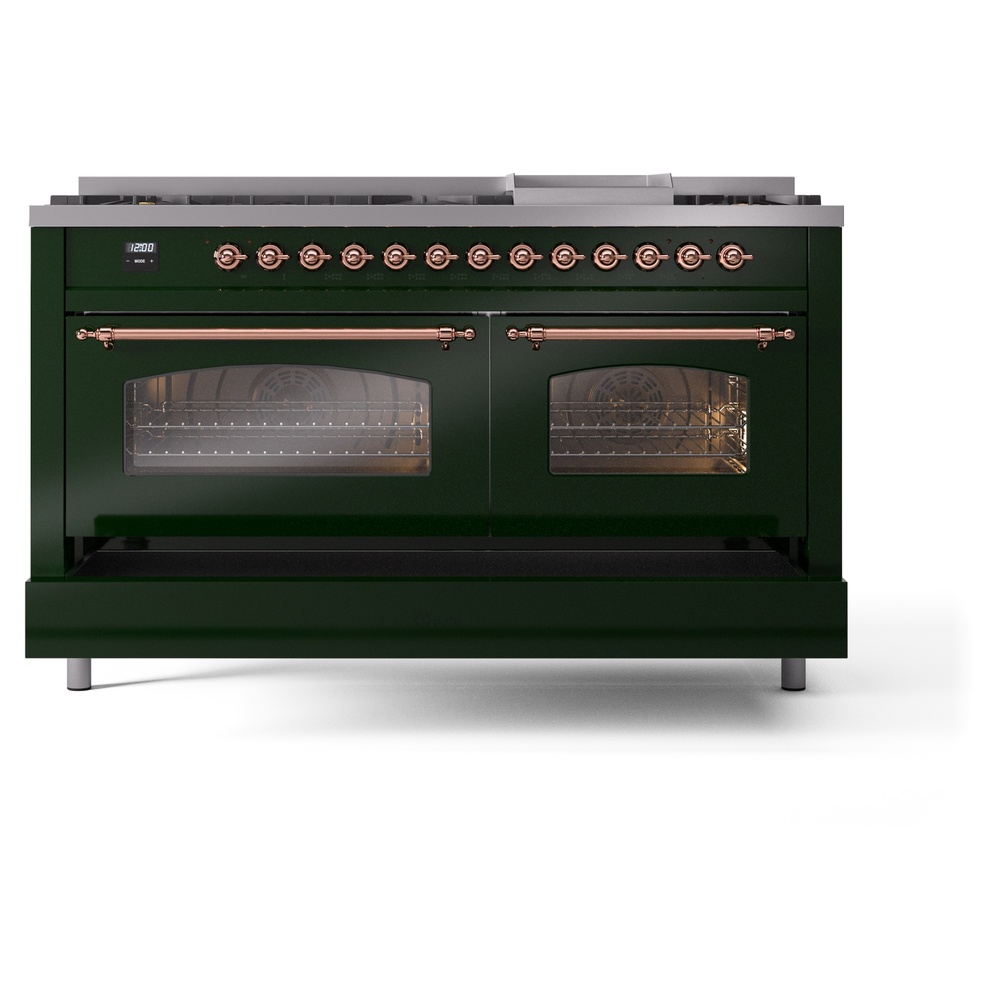 ILVE UP60FNMPEGPLP Nostalgie II 60" Dual Fuel Range, drawer opened