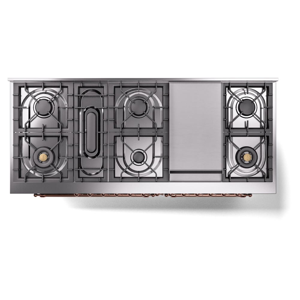 ILVE UP60FNMPEGPLP Nostalgie II 60" Dual Fuel Range, top view