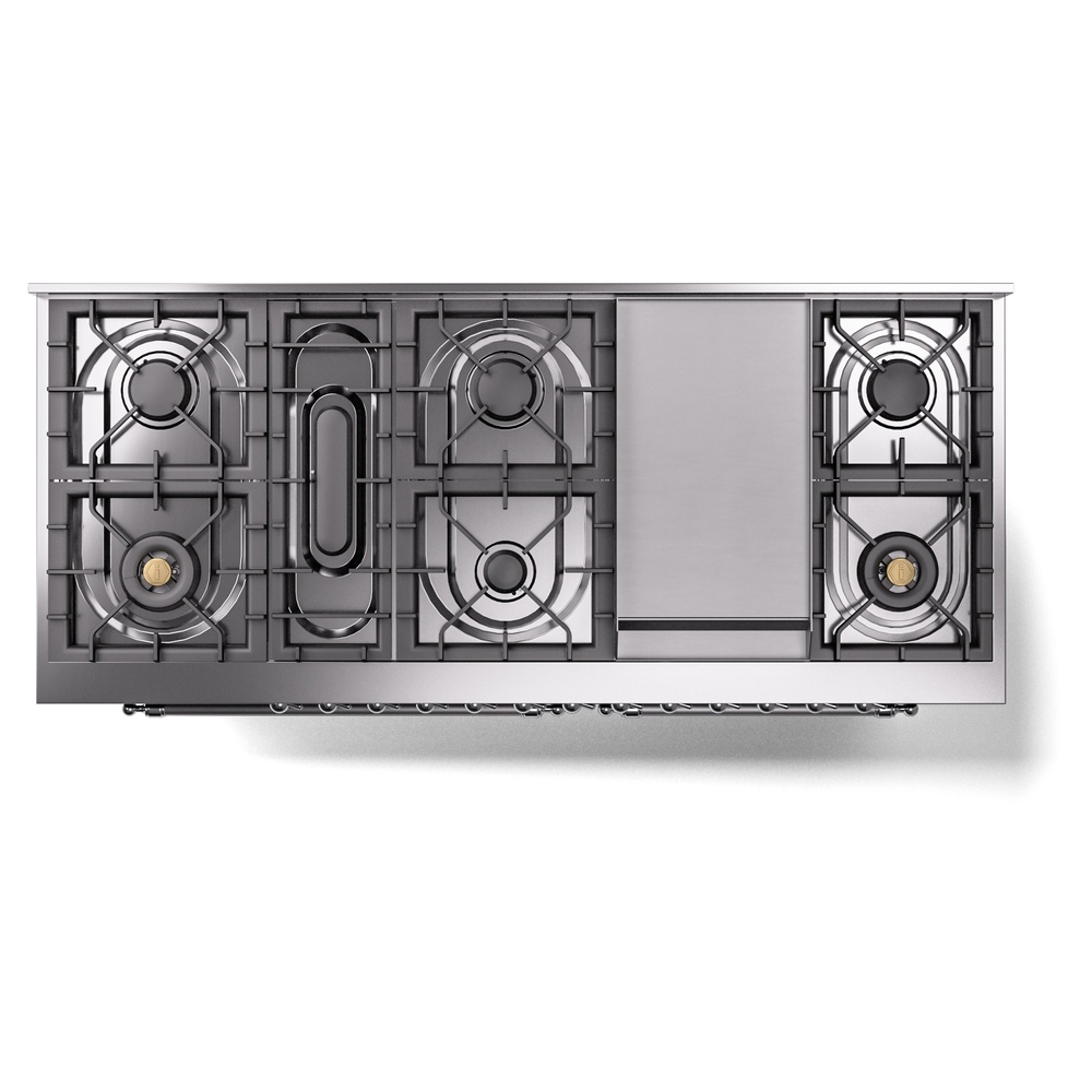 ILVE UP60FNMPMBCLP Nostalgie II 60" Dual Fuel Range, top view