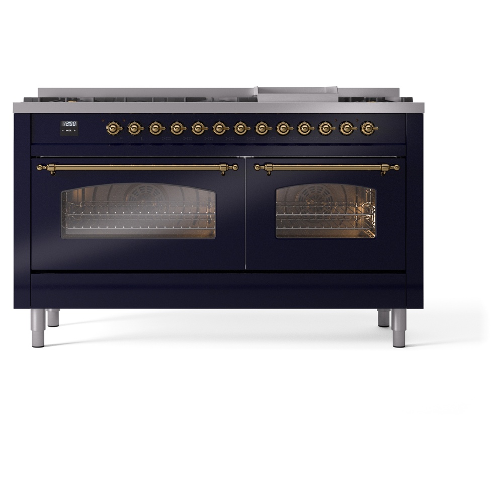 ILVE UP60FNMPMBGLP Nostalgie II 60" Dual Fuel Range, front view