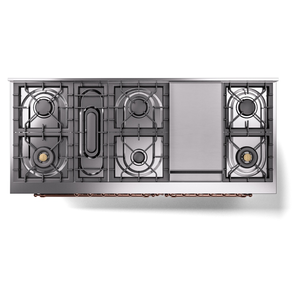 ILVE UP60FNMPMBPLP Nostalgie II 60" Dual Fuel Range, top view