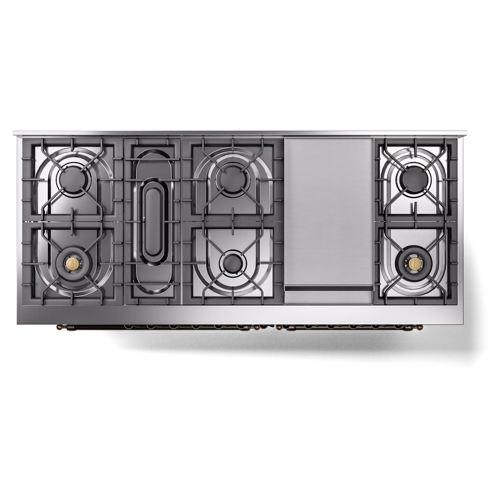 ILVE UP60FNMPMGBLP Nostalgie II 60" Dual Fuel Range, top view