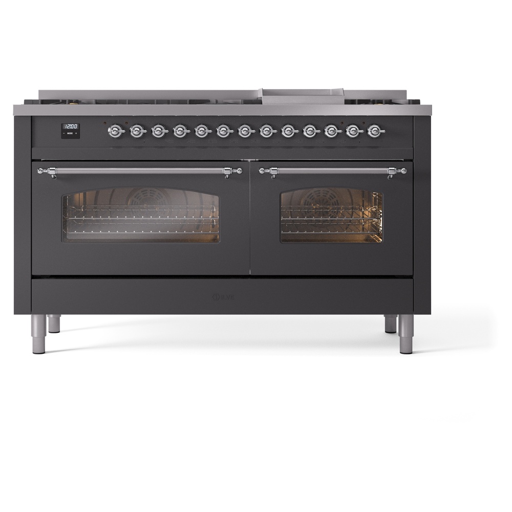 ILVE UP60FNMPMGCLP Nostalgie II 60" Dual Fuel Range, front view