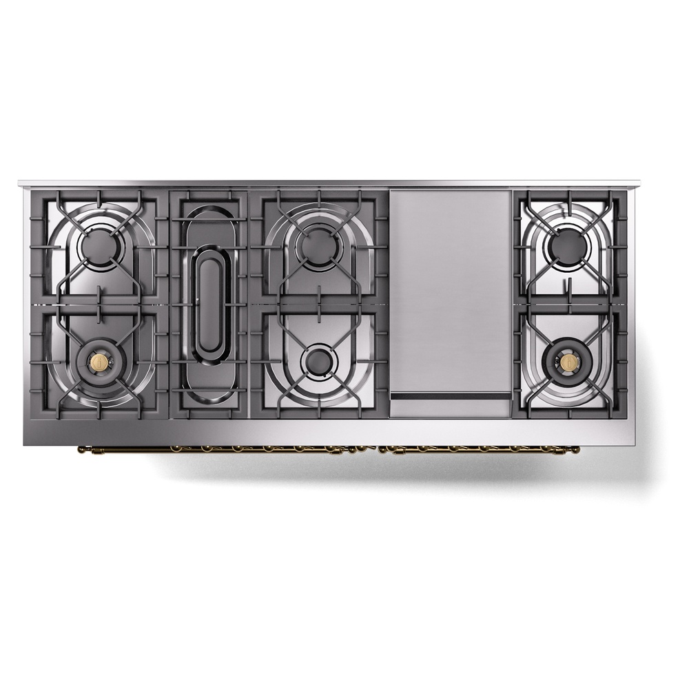 ILVE UP60FNMPMGGLP Nostalgie II 60" Dual Fuel Range, top view