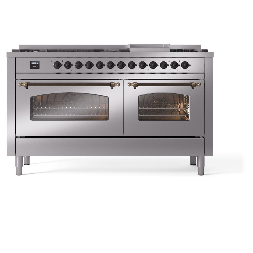 ILVE UP60FNMPSSBLP Nostalgie II 60" Dual Fuel Range, front view