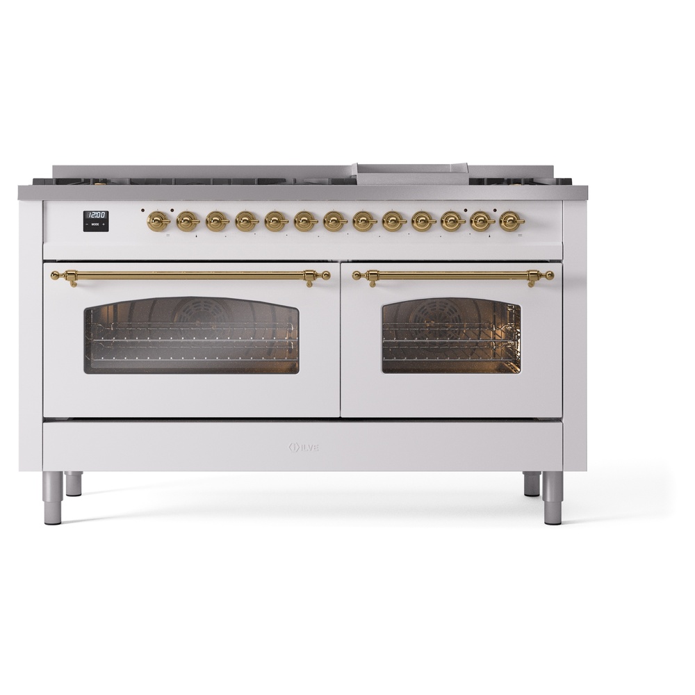 ILVE UP60FNMPWHGLP Nostalgie II 60" Dual Fuel Range, front view