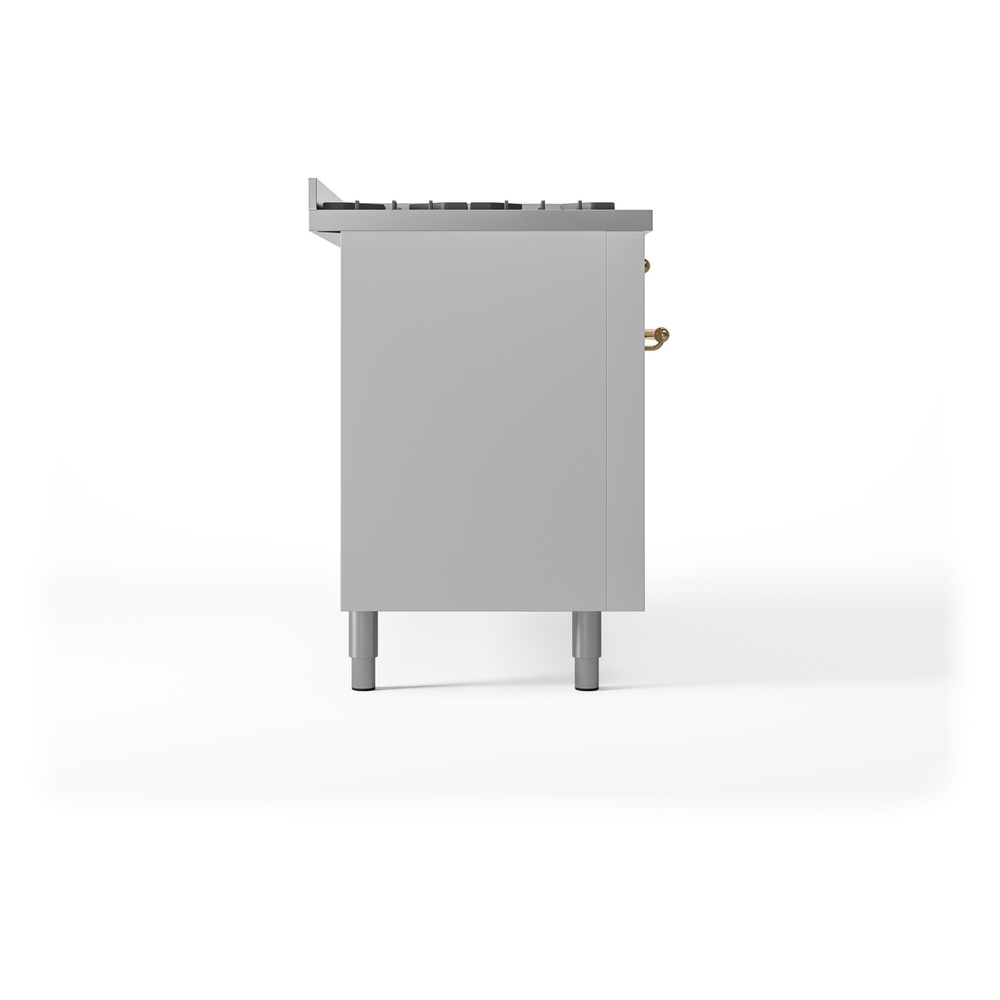 ILVE UP60FNMPWHGLP Nostalgie II 60" Dual Fuel Range, left side view