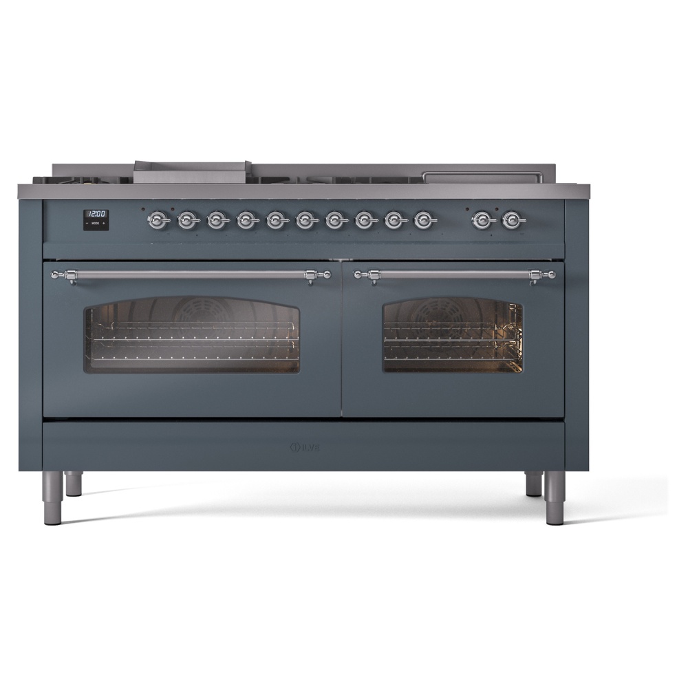 ILVE UP60FSNMPBGCLP Nostalgie II 60" Dual Fuel Range, front view