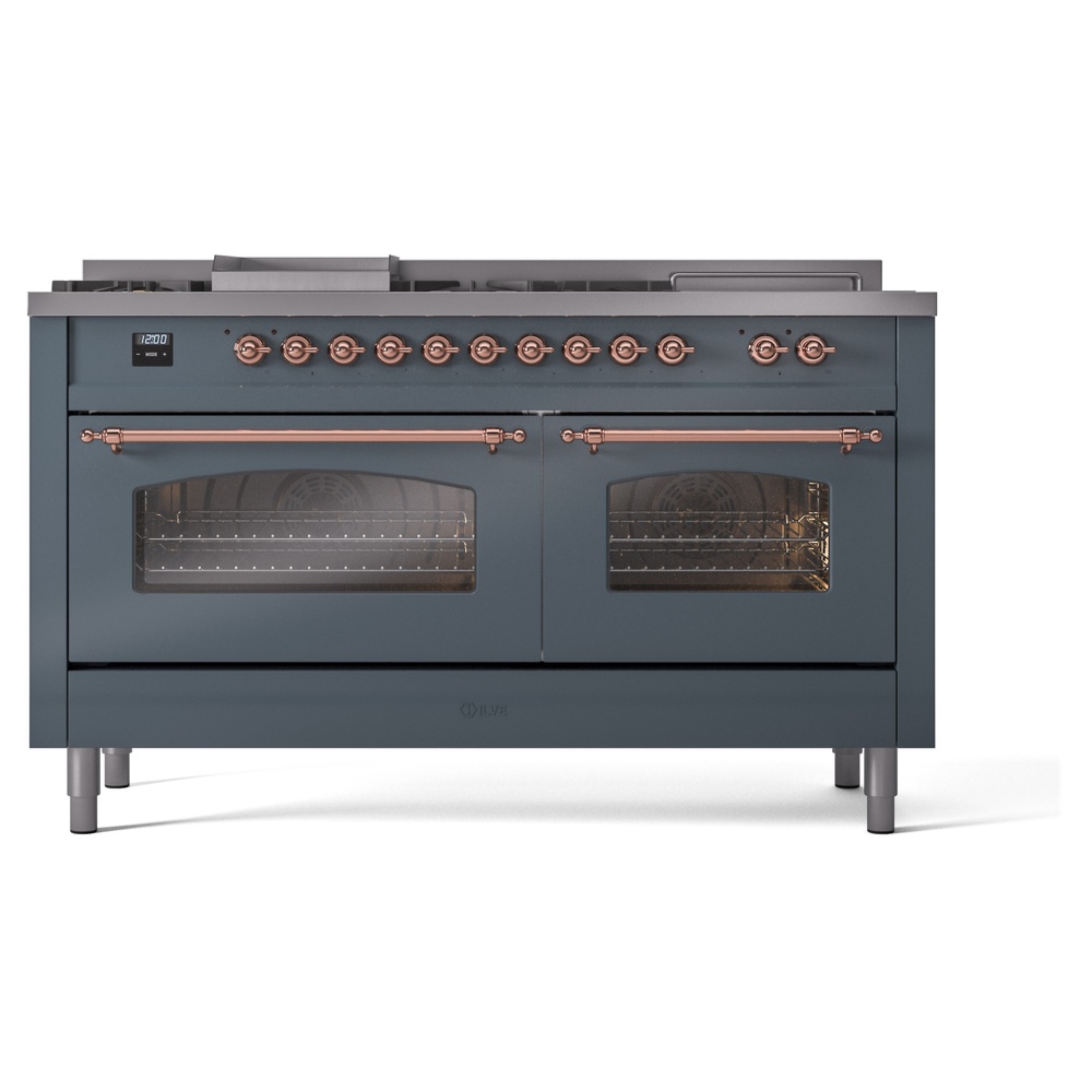 ILVE UP60FSNMPBGPLP Nostalgie II 60" Dual Fuel Range, front view