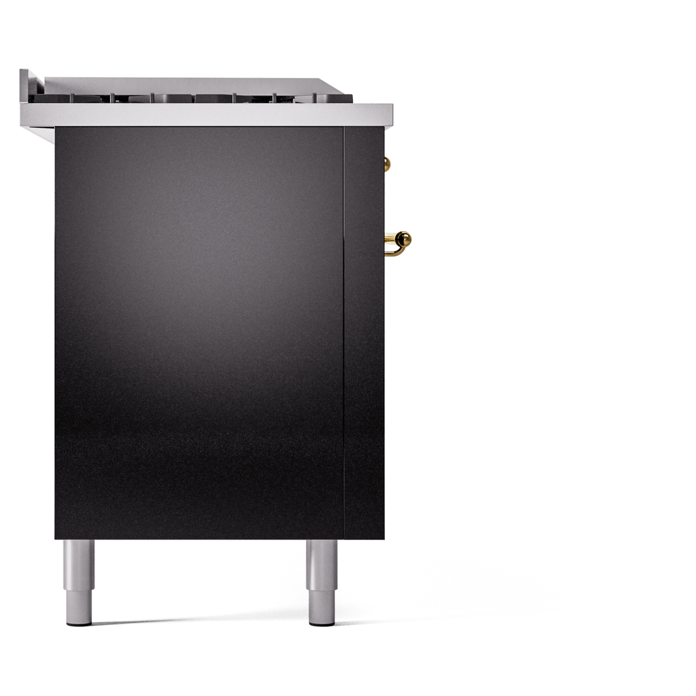 ILVE UP60FSNMPBKGLP Nostalgie II 60" Dual Fuel Range, left side view