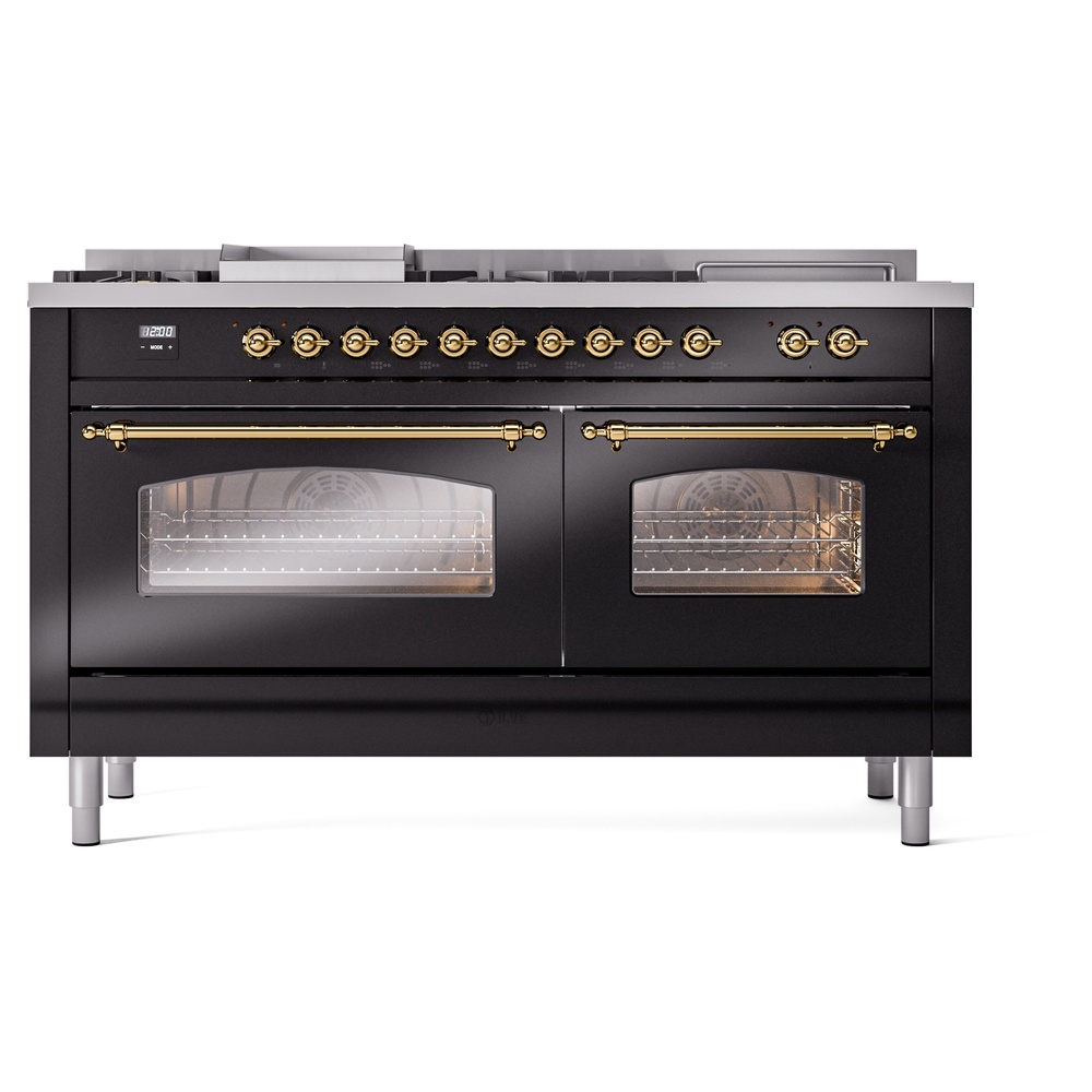 ILVE UP60FSNMPBKG Nostalgie II 60" Dual Fuel Range, front view