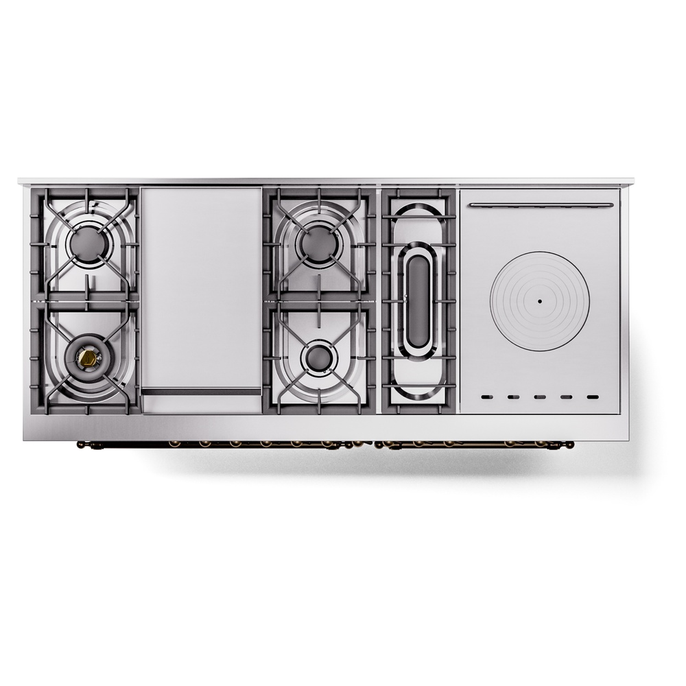 ILVE UP60FSNMPBUB Nostalgie II 60" Dual Fuel Range, top view