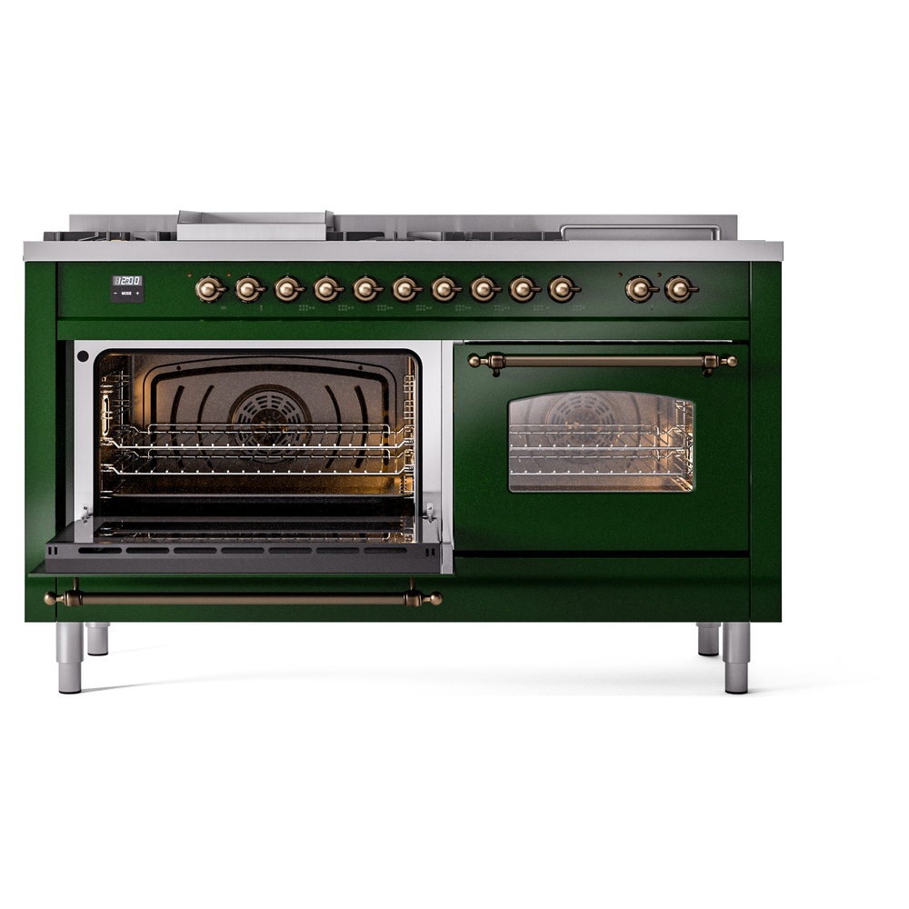 ILVE UP60FSNMPEGBLP Nostalgie II 60" Dual Fuel Range, main oven door opened