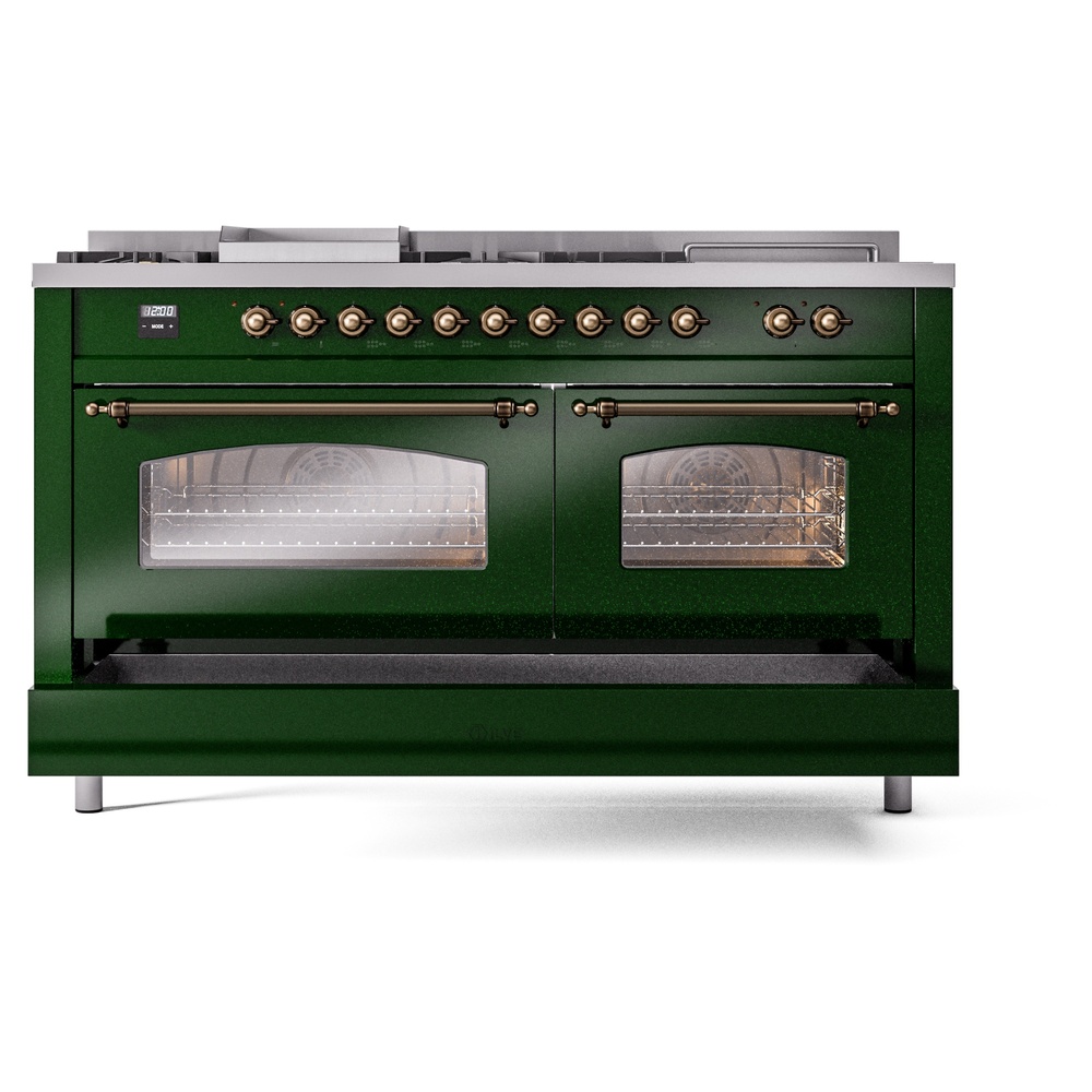 ILVE UP60FSNMPEGBLP Nostalgie II 60" Dual Fuel Range, drawer opened