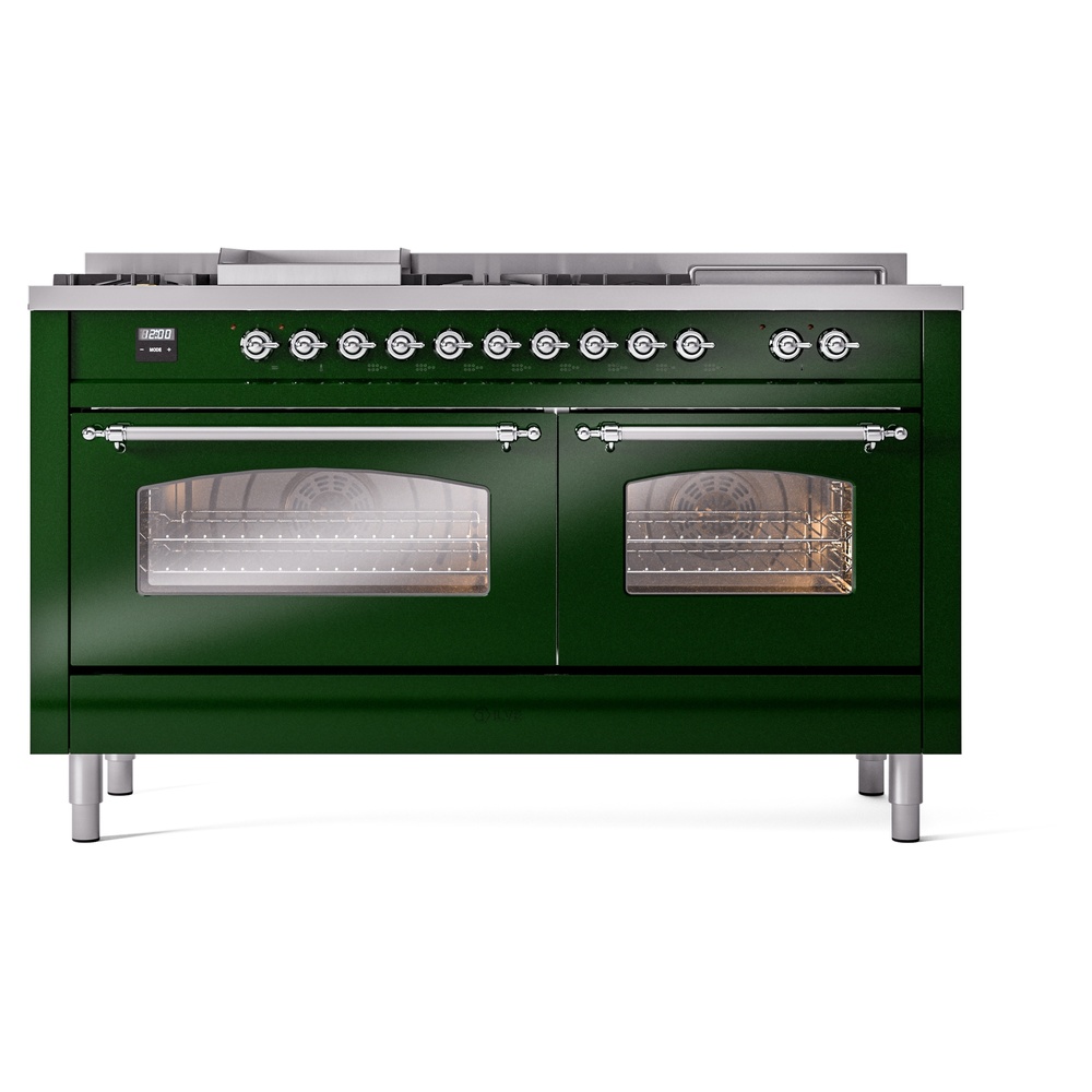 ILVE UP60FSNMPEGCLP Nostalgie II 60" Dual Fuel Range, front view