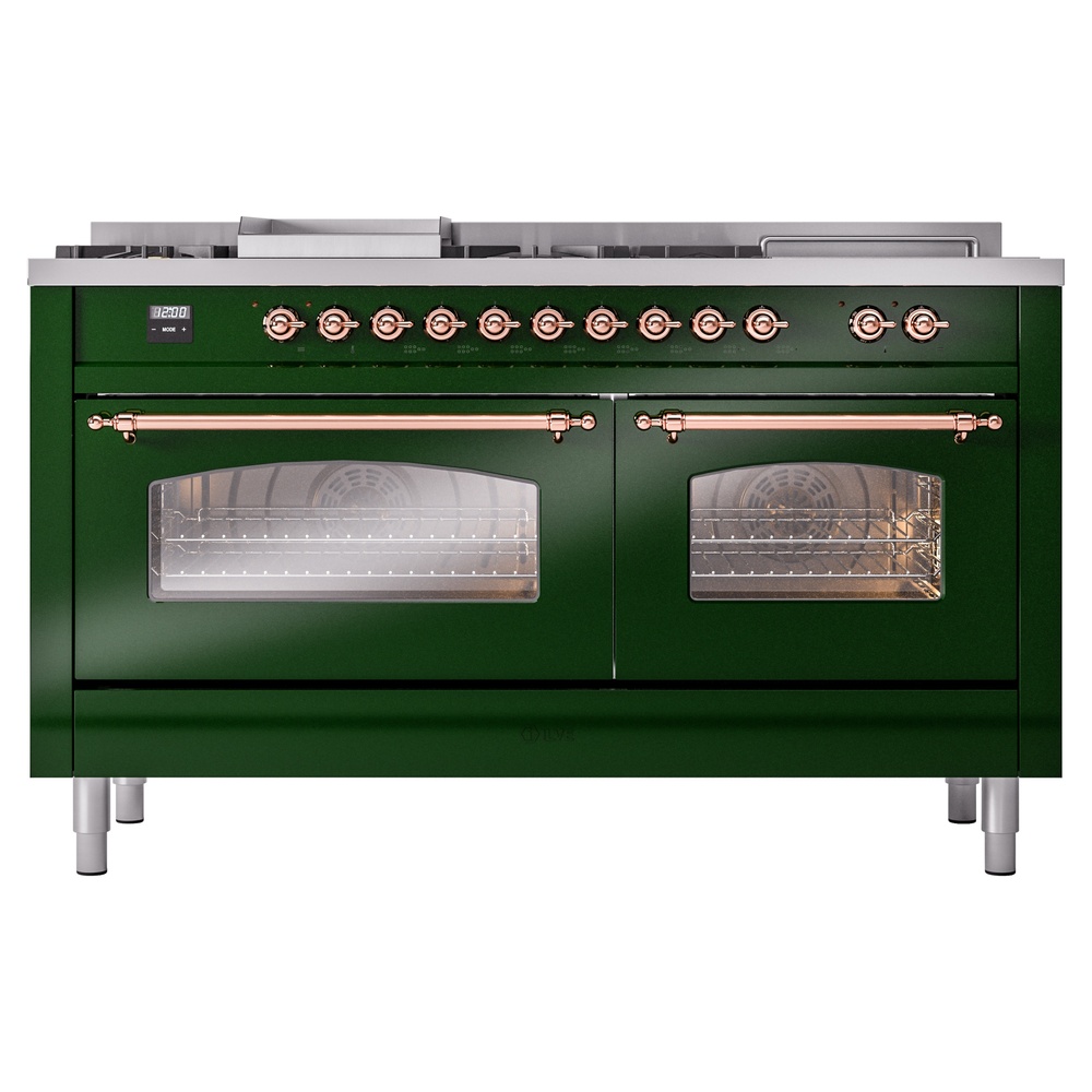ILVE UP60FSNMPEGPLP Nostalgie II 60" Dual Fuel Range, front view